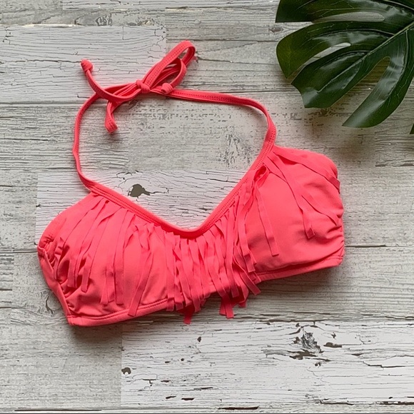 Xhilaration Other - Xhilaration Bright Pink Fringe Bikini Top